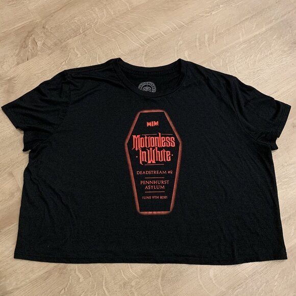 Motionless In White Deadstream #2 Pennhurst Asylum Women's XL Crop Top Shirt - Picture 1 of 6